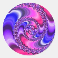 Purple Spiral Classic Round Sticker