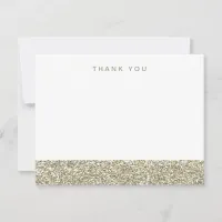 Faux Champagne Gold Glitter Thank You