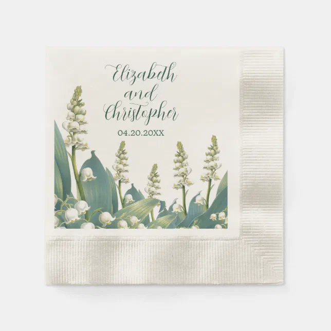 Elegant Lily of the valley Floral Wedding Napkins