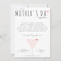 Mother's Day Photo, Modern Martini Cocktail Brunch Invitation