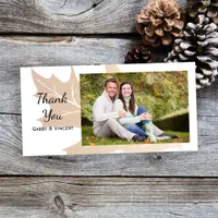 Autumn Oak Leaf Thank You Photo Card