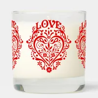 Red Love Heart  Scented Candle