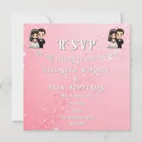 "Whimsical Light Pink Wedding Invitations Sparkles