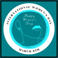 International Women's Day 8th March Colorful Button