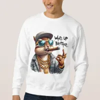 what's up brother Squirrel Smoking Cigar Sweatshirt