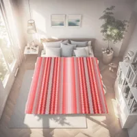 Modern striped design in various shades of red duvet cover