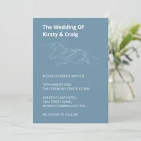 Catbells Dusty Blue Wedding Invitation