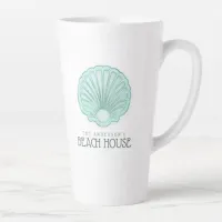 Beach House Clam Shell Aqua Blue ID623 Latte Mug