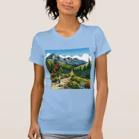 Girl with Backpack Hiking a Nature Trail T-Shirt