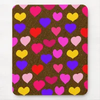 Colorful Fun Hearts for Valentines Mouse Pad