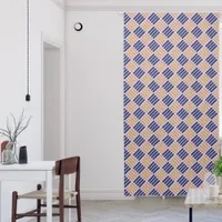 Brown and Blue Pattern on Lilac | Blackout Curtains