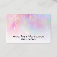 *~* Unicorn Rainbow Gold Sparkle Glitter Sun Moon Business Card