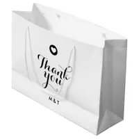 Minimalist Thank You Monogram Wedding Favor Modern Large Gift Bag