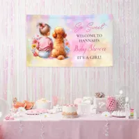 A Baby Girl and her Dog Baby Shower Personalized Banner