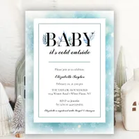 Baby Its Cold Outside Winter Snow Boy Baby Shower Invitation