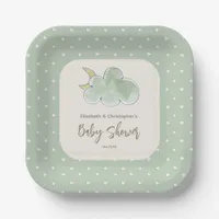 Clouds Stars Cute Boy Baby Shower Couples Neutral Paper Plates