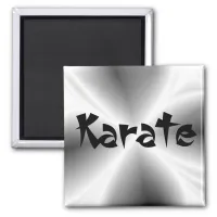 Faux Silver Karate Square Magnet