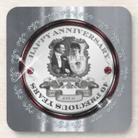 Vintage 40th Anniversary ID195 Beverage Coaster