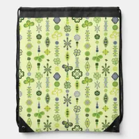 Shamrock Clover Minimal Modern Pattern Yellow Drawstring Bag