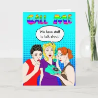 Call Me | Retro Pop Art | Miss You Card