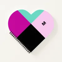 Color Block Modern Stylish Trendy Custom Monogram Notebook