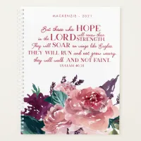 Girly Christian Bible Verse Isaiah 40 Pink Floral Planner