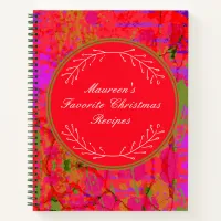 Favorite Christmas Recipes Red Green Abstract Art Notebook