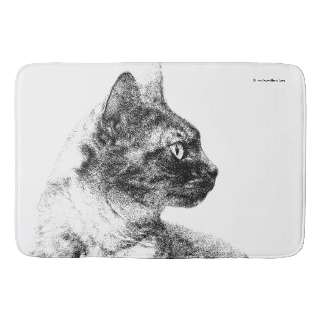 Stella the Grey Cat Bathroom Mat