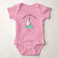 Daddy's First Mate Sailboat Baby Girl Baby Bodysuit