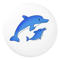 Cute Dolphins Nautical Beach House Ceramic Knob