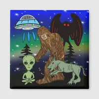 Cryptids, Bigfoot, Sasquatch, Mothman, Alien, UFO  Magnet