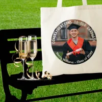 Graduation Photo Custom Text Graduate Keepsake Tote Bag