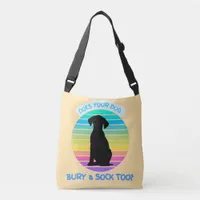 Does Your Dog Bury a Sock Too Retro Sunset peach Crossbody Bag