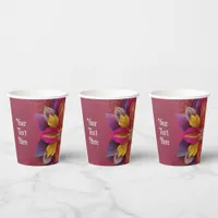 Elegant Floral Wedding  Paper Cups