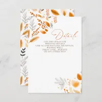 Terracotta Modern Script Elegant Fall Wedding Enclosure Card