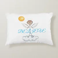 Stick Angel Believe Accent Pillow