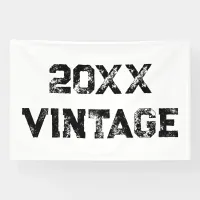 Any Year Vintage Grunge Birthday Decoration Party Banner