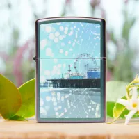 Turquoise Spiderweb Santa Monica Pier Zippo Lighter