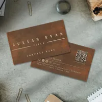 Modern Rusty Iron Steel Bold Stencil Metal Business Card