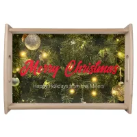 Happy Holidays Christmas Ornaments Serving Tray