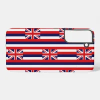 Hawaii State Flag Tile Pattern Red White and Blue Samsung Galaxy S22+ Case