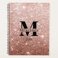 Rose Gold Glitter Personalized Monogram Daily Planner