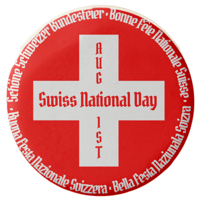 Swiss National Day in Four Languages Swiss Flag Chocolate Covered Oreo