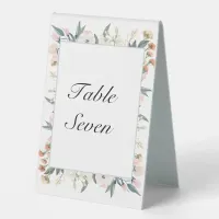 Pastel Pink Green Sage Floral Wedding Welcome Table Tent Sign