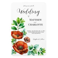 Sublime Watercolor Red Poppies in Vintage Style Magnet