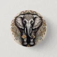 Majestic Elephant Mandala Button