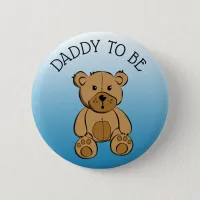 Cute Brown Teddy Bear Dad to be Button