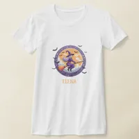 Cute Witch and Spooky Bats T-Shirt