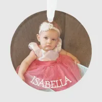 Christmas Photo, Name and Year Ornament Keepsake