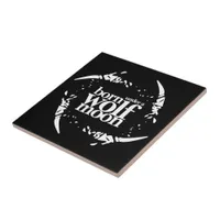 Poetic Born Under a Wolf Moon Claws Ceramic Tile